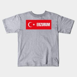 Erzurum City in Turkish Flag Kids T-Shirt